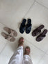 Criss Cross Slid-On Sandals